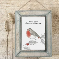 'Robins Appear' Bird Wooden Sign><noscript><img width=