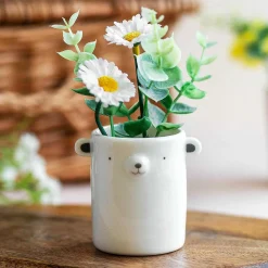 Round Animal Bear Plant Pot>East of India Fashion