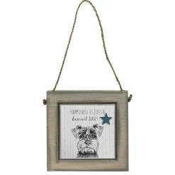 Schnauzer Dog Just A Biscuit Away Wooden Plaque>East of India Sale