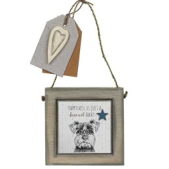 Schnauzer Dog Just A Biscuit Away Wooden Plaque><noscript><img width=