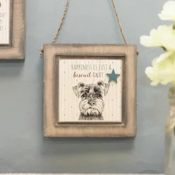 Schnauzer Dog Just A Biscuit Away Wooden Plaque><noscript><img width=