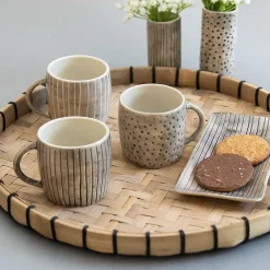 Scratched Lines Long Painted Trinket Dish><noscript><img width=