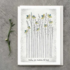 'sunshine And Hugs' Tall Flower Card>East of India Best Sale