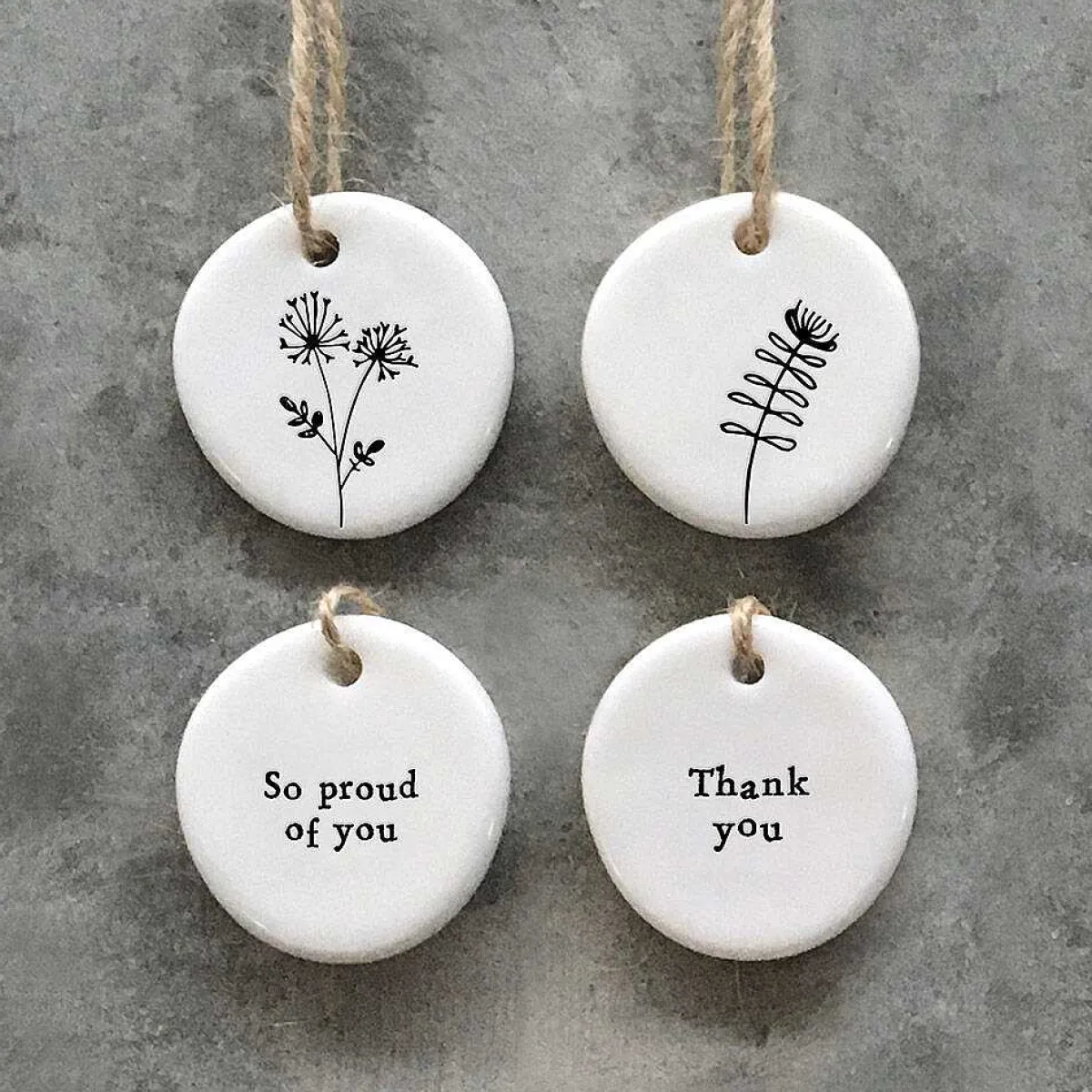'Thank You' Floral Hanger>East of India Shop