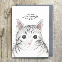 'Thanks For All The Things' Cat Card>East of India Discount