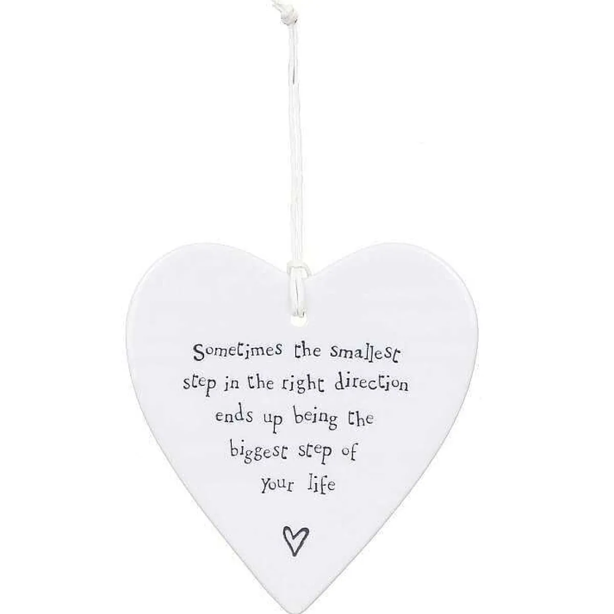 The Smallest Step Hanging Porcelain Heart>East of India New