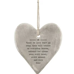'Those We Love Don'T Go' Rustic Hanging Heart>East of India Fashion