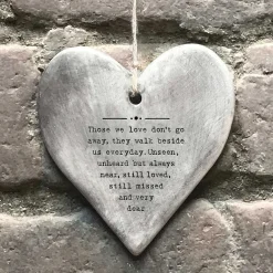 'Those We Love Don'T Go' Rustic Hanging Heart>East of India Fashion
