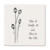 'Time To Snuggle' Floral Coaster>East of India Store