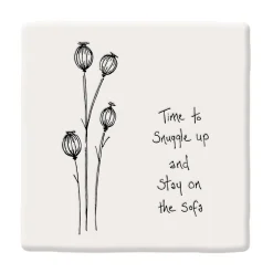 'Time To Snuggle' Floral Coaster>East of India Store