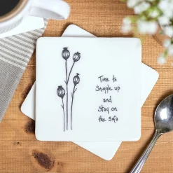 'Time To Snuggle' Floral Coaster>East of India Store