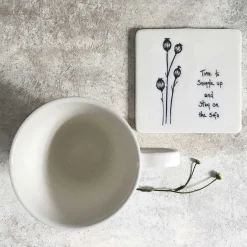 'Time To Snuggle' Floral Coaster><noscript><img width=