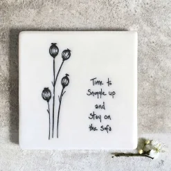'Time To Snuggle' Floral Coaster><noscript><img width=
