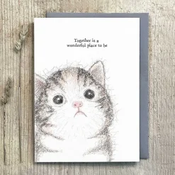 'Together Is A Wonderful Place To Be' Cat Card>East of India Clearance