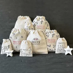 'With Love' Small Drawstring Bag>East of India Outlet