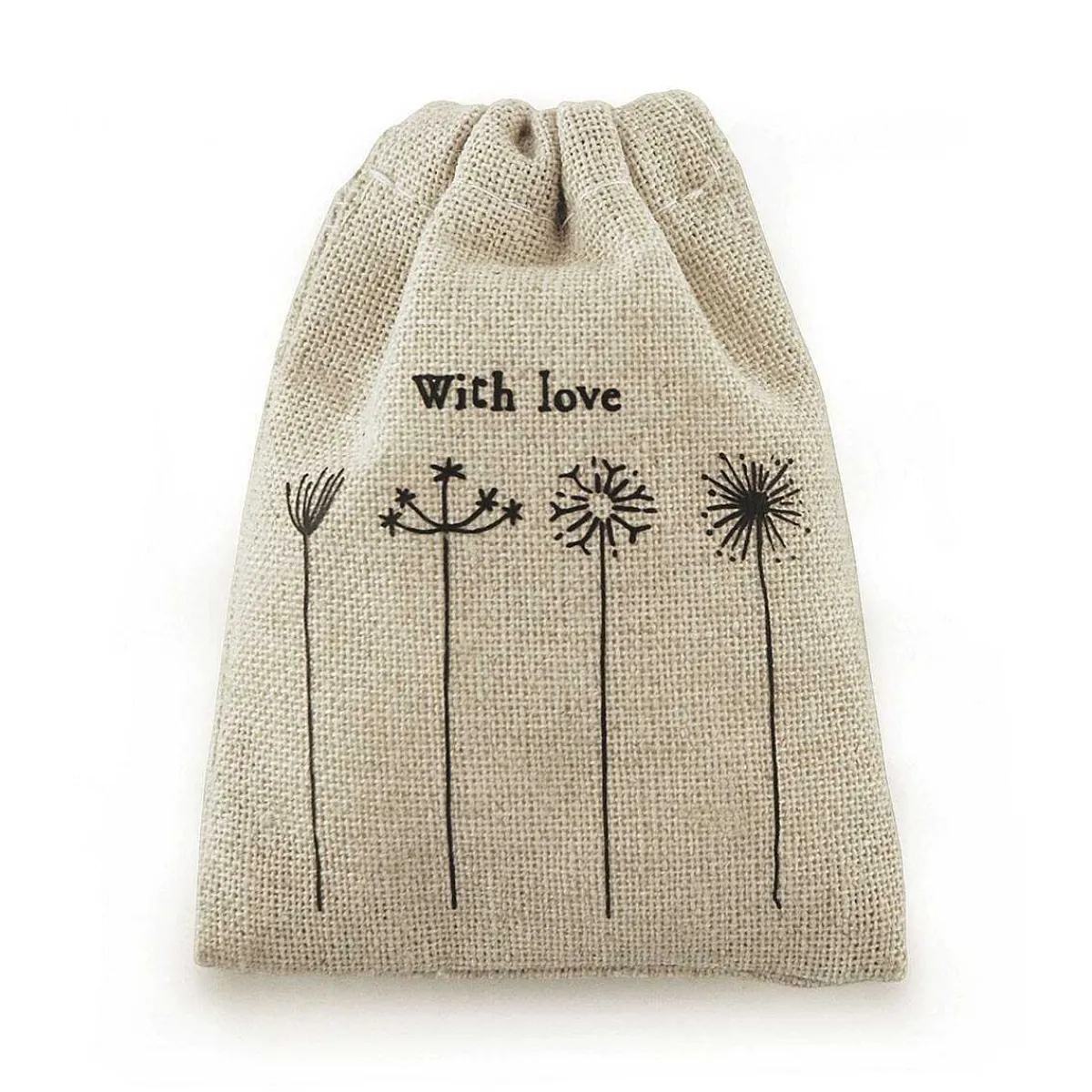'With Love' Small Drawstring Bag>East of India Outlet