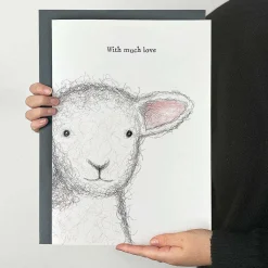 'With Much Love' Sheep Extra Large Greetings Card>East of India Discount