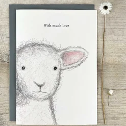 'With Much Love' Sheep Extra Large Greetings Card><noscript><img width=