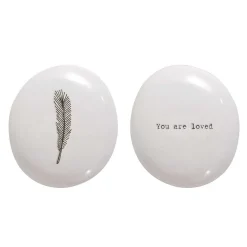 'You Are Loved' Porcelain Pebble>East of India Store