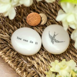 'You Can Do It' Porcelain Pebble>East of India Sale