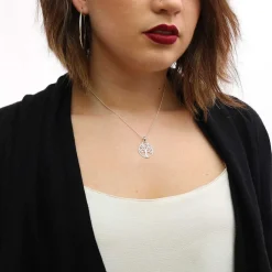 Silver Tree Of Life Cut Out Boxed Pendant><noscript><img width=