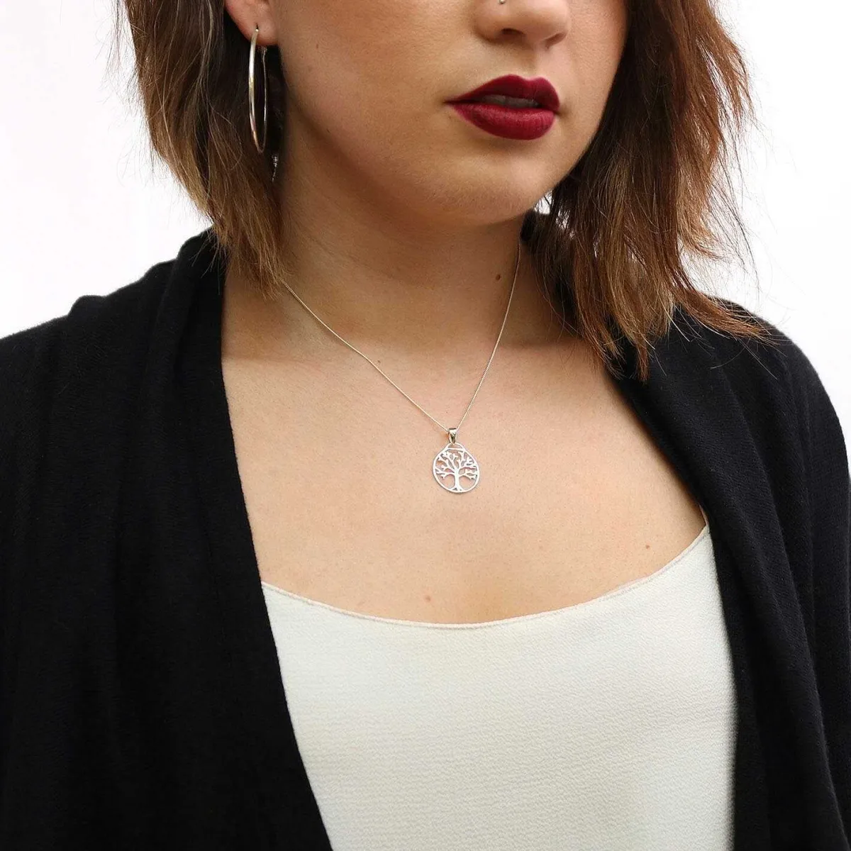 Silver Tree Of Life Cut Out Boxed Pendant>Elements Shop