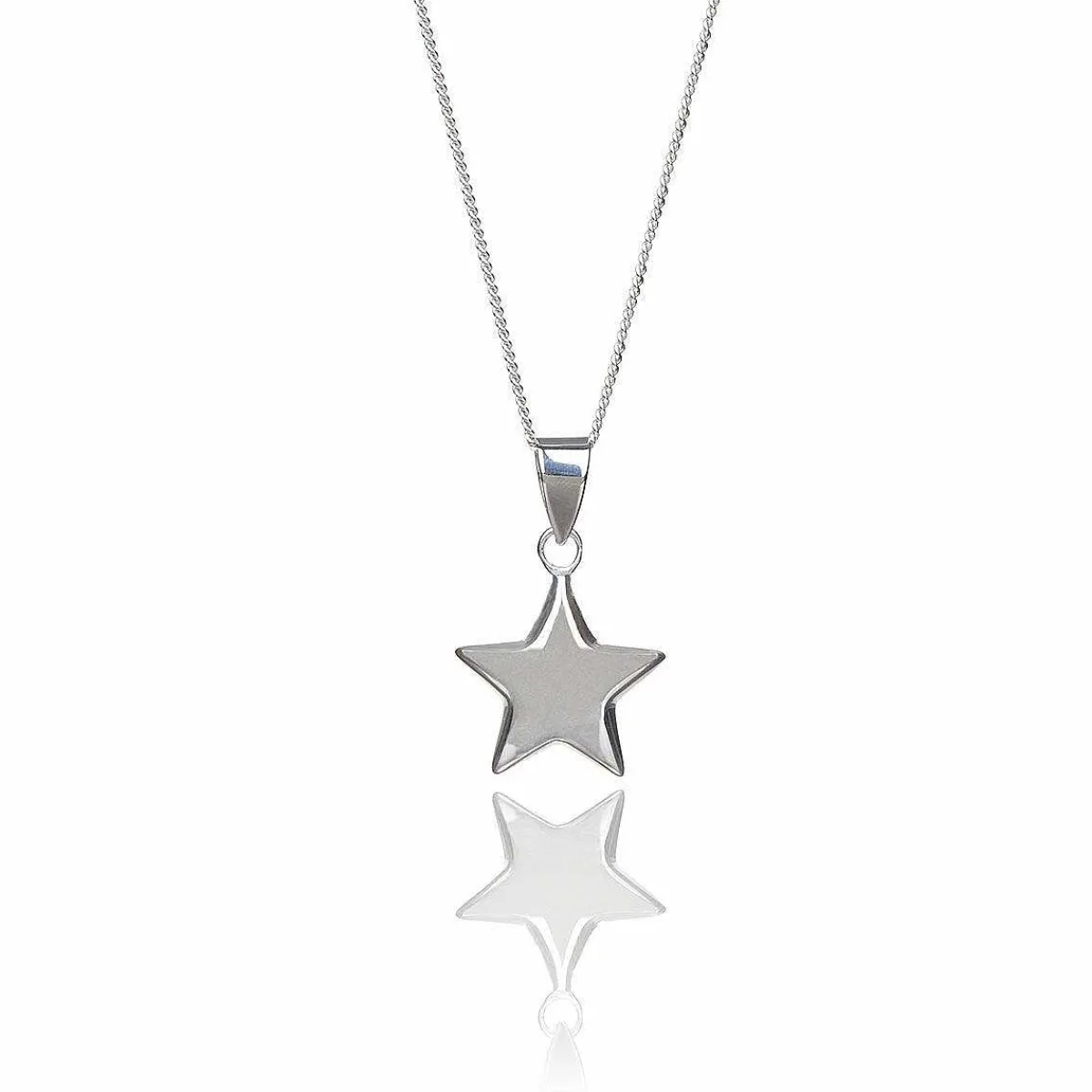 Small Puffed Star Boxed Silver Pendant>Elements Clearance