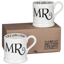 Black Toast Mr & Mr Boxed Set Of Two Half Pint Mugs>Emma Bridgewater Hot