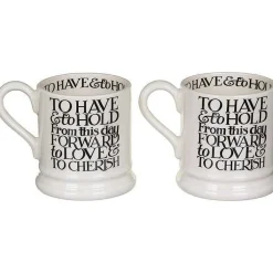 Black Toast Mr & Mrs Boxed Set Of Two Half Pint Mugs>Emma Bridgewater Flash Sale