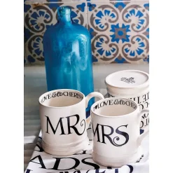 Black Toast Mr & Mrs Boxed Set Of Two Half Pint Mugs><noscript><img width=