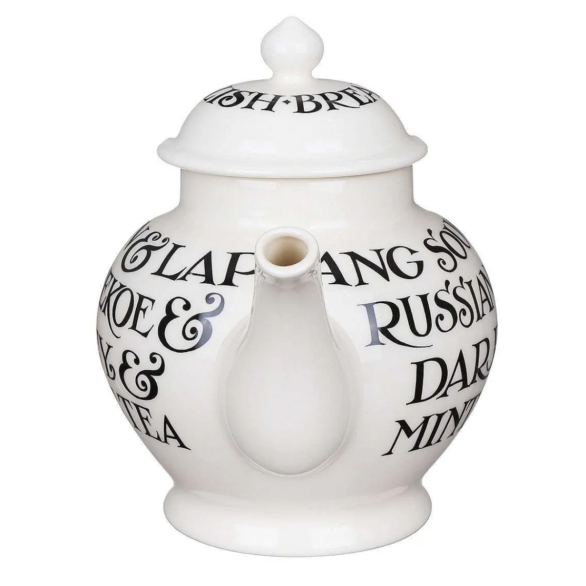 Black Toast Writing 4 Mug Teapot Boxed>Emma Bridgewater Sale