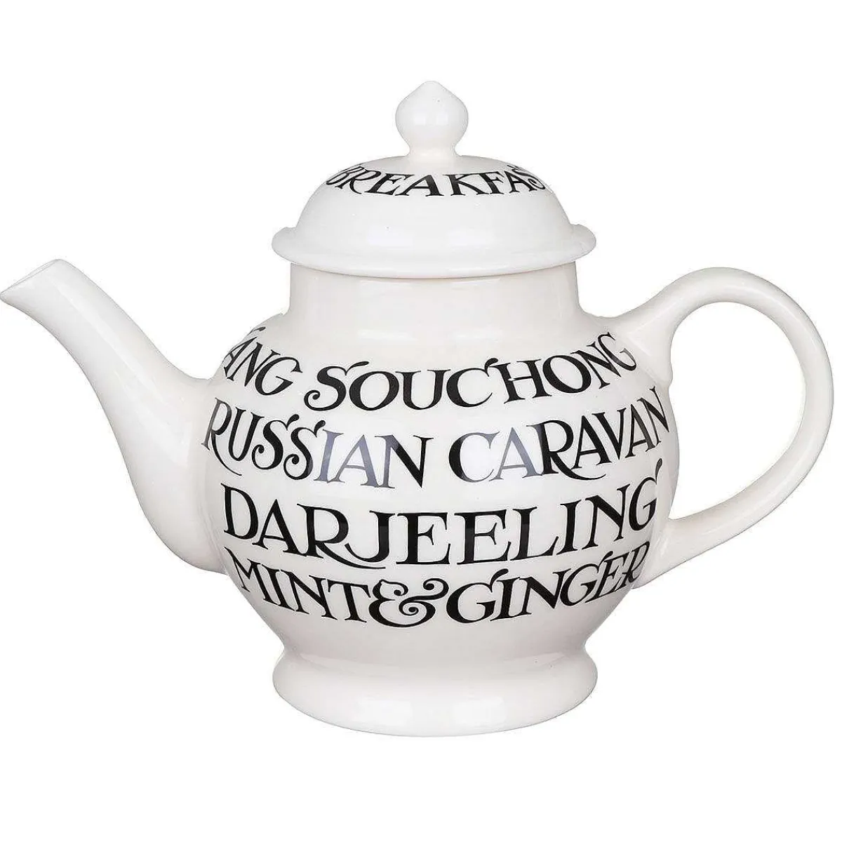 Black Toast Writing 4 Mug Teapot Boxed>Emma Bridgewater Sale