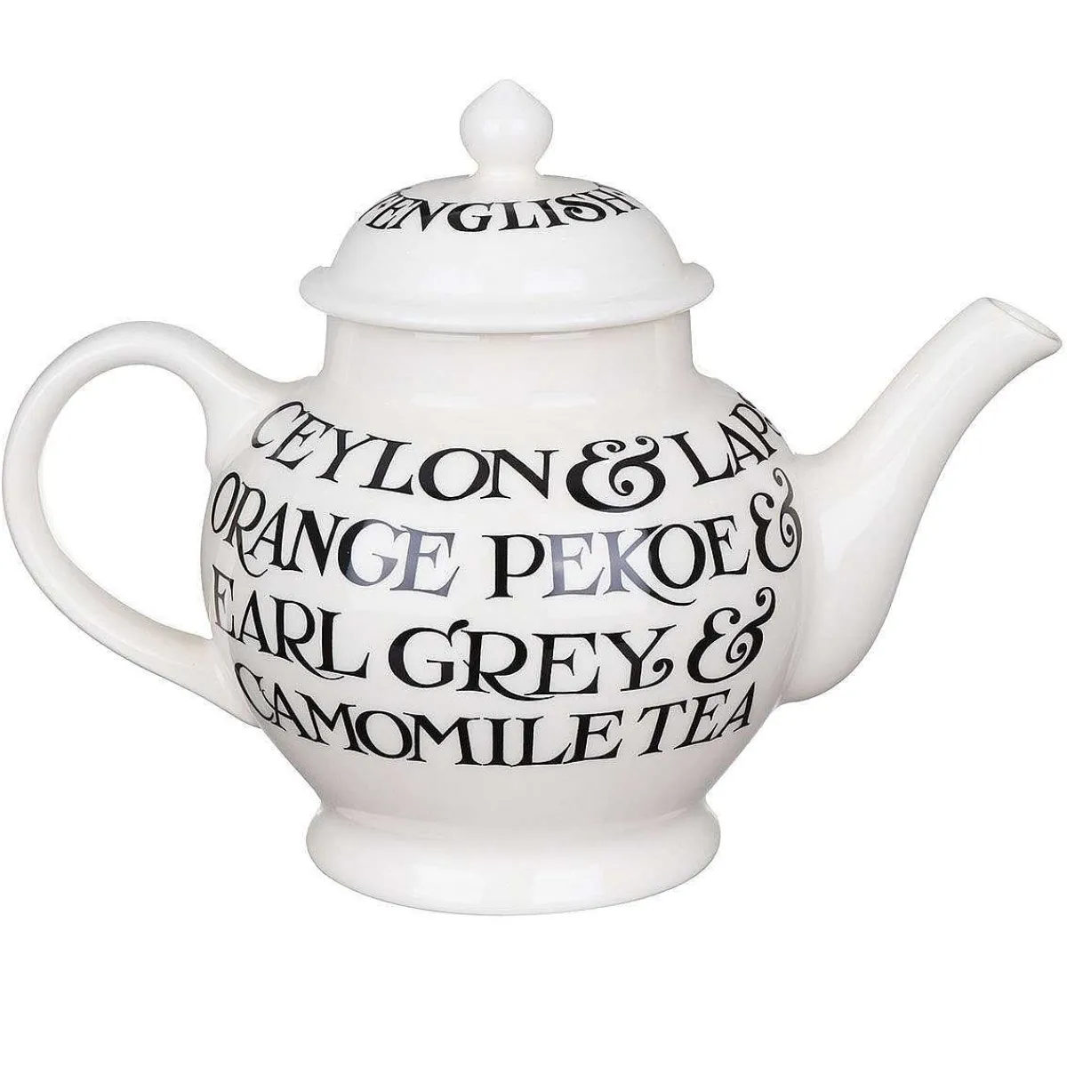 Black Toast Writing 4 Mug Teapot Boxed>Emma Bridgewater Sale
