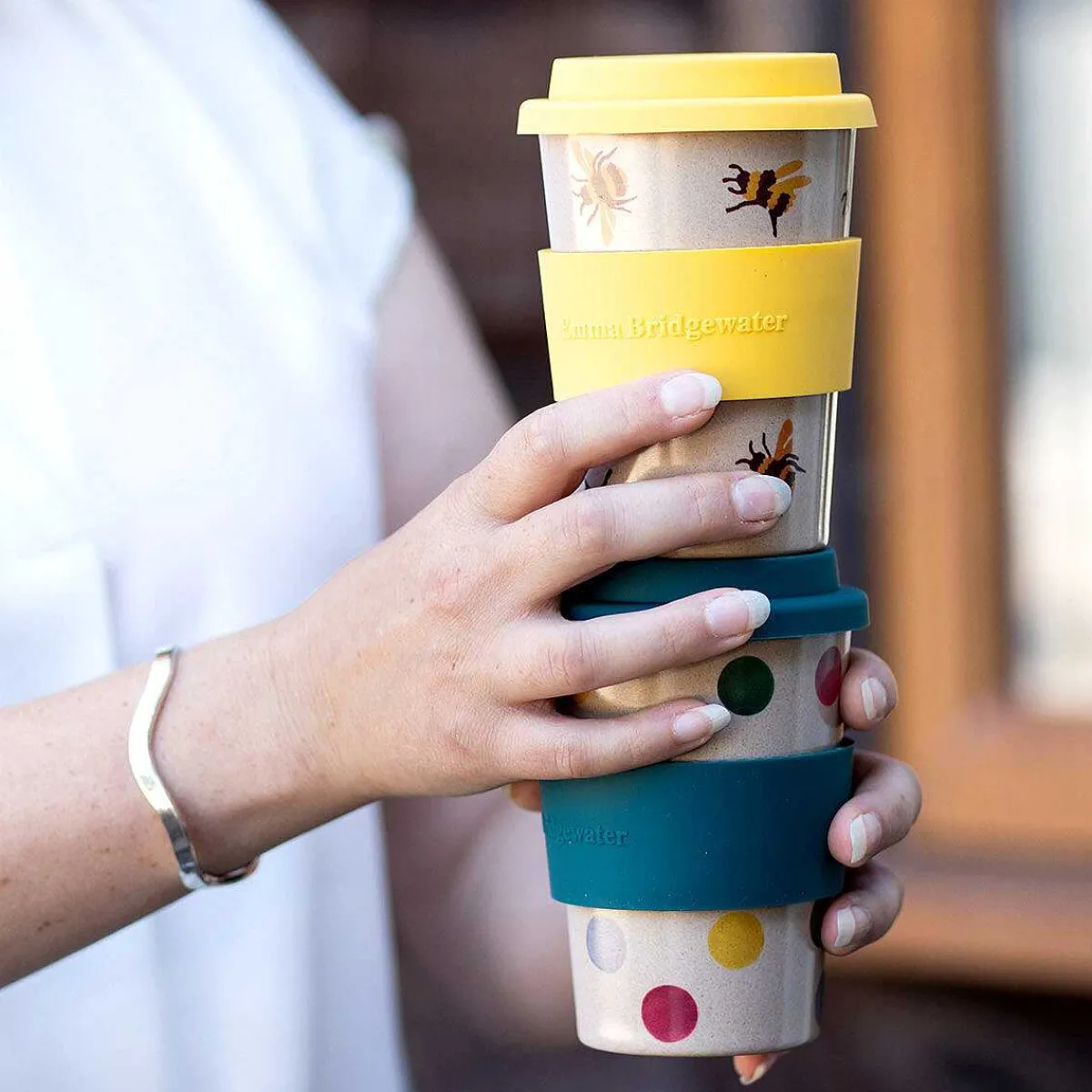 Bumblebees Rice Husk Travel Cup>Emma Bridgewater New