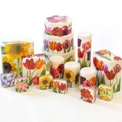 Flowers Tall Slim Rectangular Storage Tin><noscript><img width=