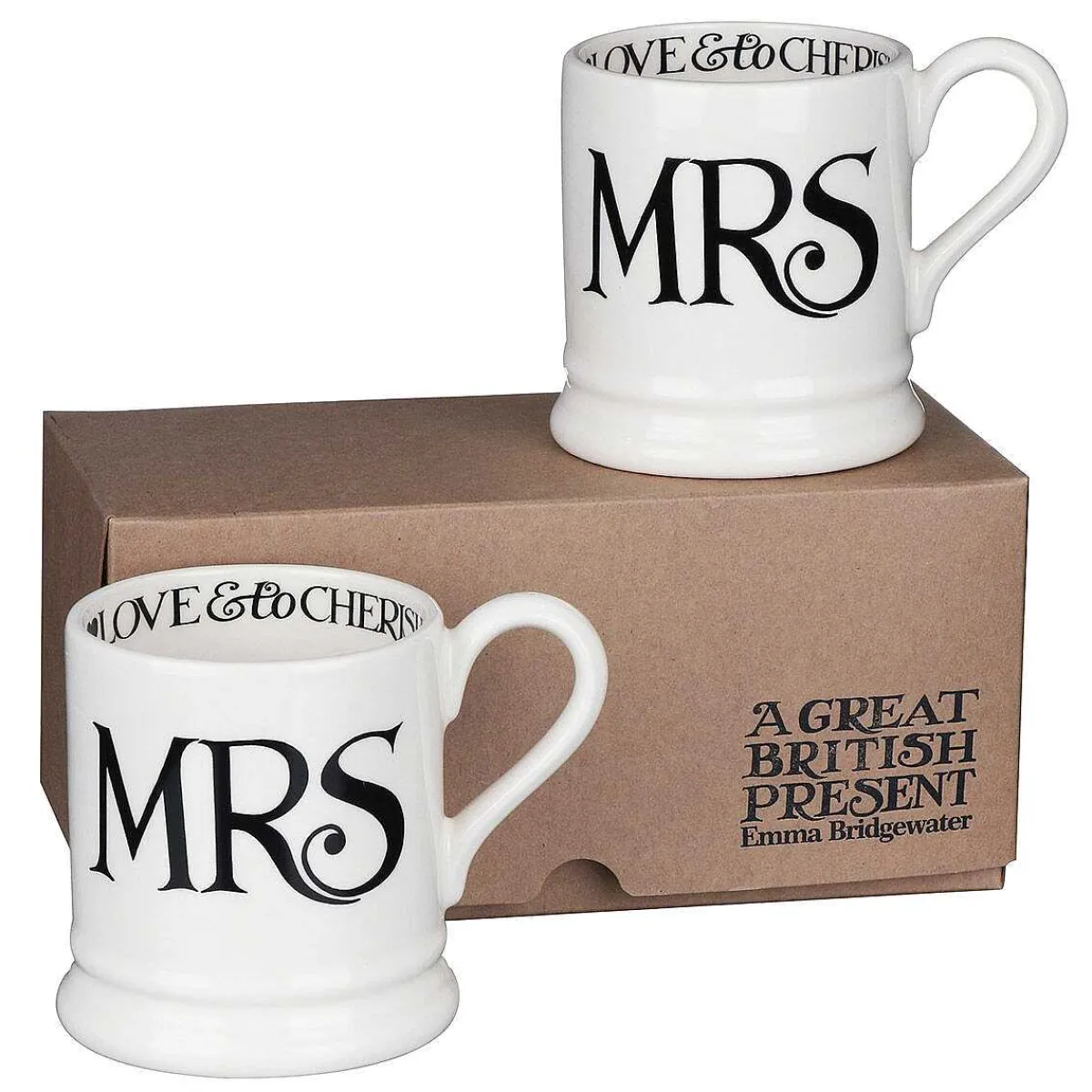 Mrs & Mrs Boxed Set Of Two Half Pint Mugs>Emma Bridgewater Flash Sale