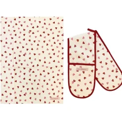 Pink Hearts Double Oven Glove & Tea Towel Set>Emma Bridgewater New