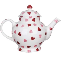 Pink Hearts 4 Mug Teapot In Gift Box><noscript><img width=