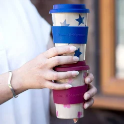 Pink Hearts Rice Husk Travel Cup><noscript><img width=