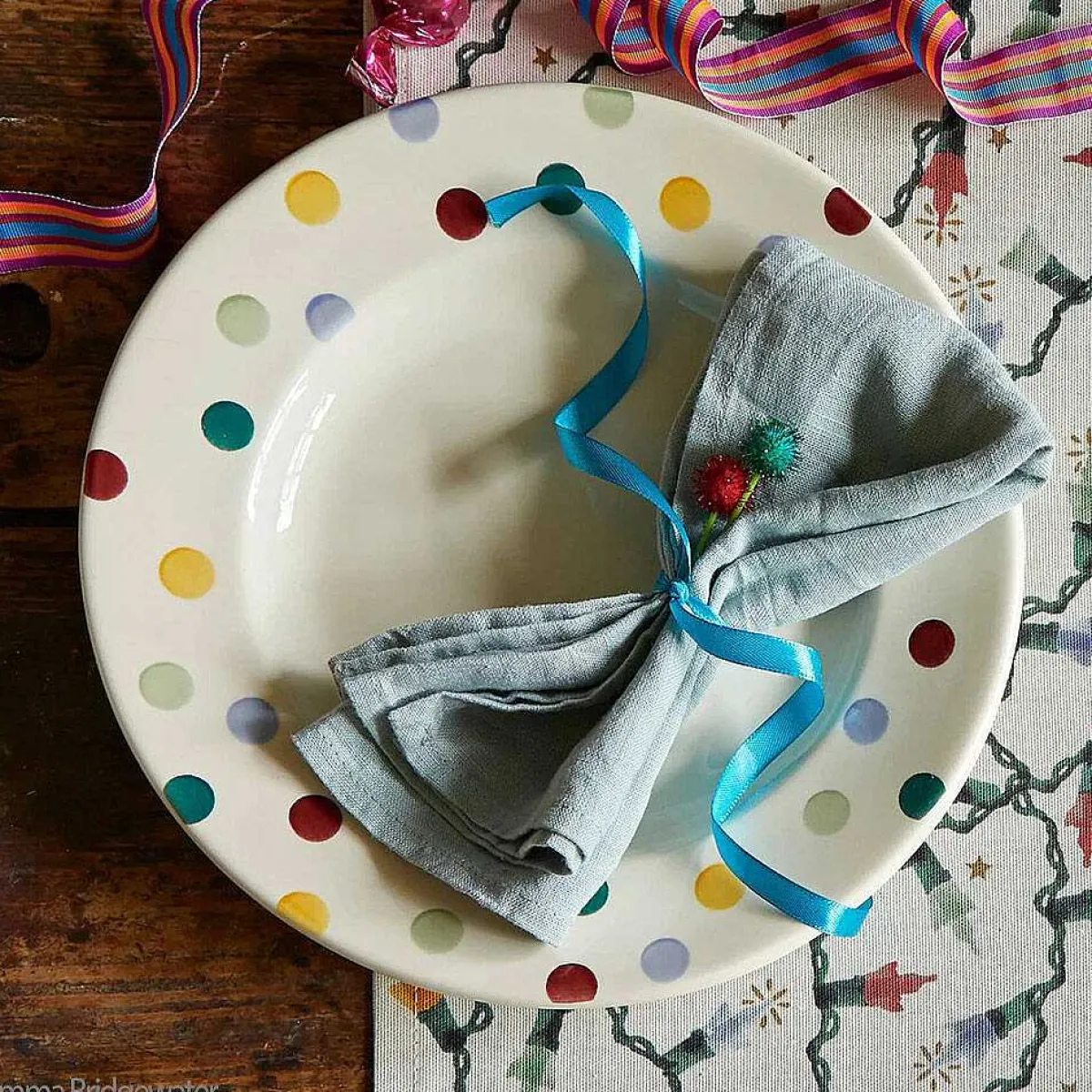 Polka Dot 10 1/2 Inch Plate>Emma Bridgewater Shop