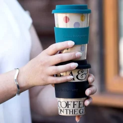 Polka Dot Rice Husk Travel Cup><noscript><img width=