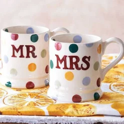 Polka Dot Mr & Mrs Set Of 2 Half Pint Boxed Mugs><noscript><img width=