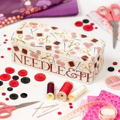 Sewing Long Deep Rectangular Tin><noscript><img width=