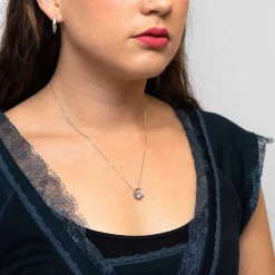 Cats On Moon White Gold Plated Necklace>Equilibrium Fashion