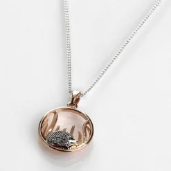 Country Hedgehog Round Two Tone Necklace><noscript><img width=