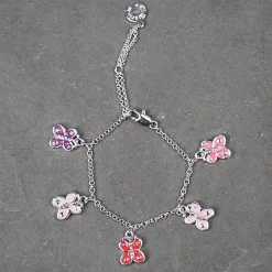 Girls Butterfly Charm Bracelet><noscript><img width=