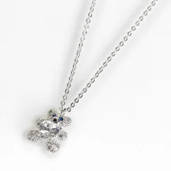 Girls Silver Plated Sparkly Teddy Necklace>Equilibrium Best Sale