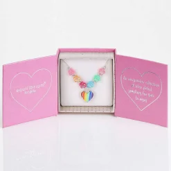 Girls Silver Plated Rainbow Hearts Necklace>Equilibrium Cheap