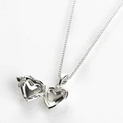 Girls Silver Plated Butterfly Heart-Shaped Locket>Equilibrium Flash Sale