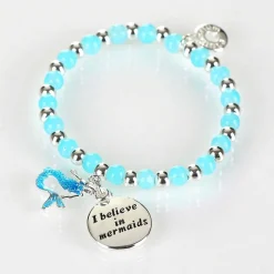Girls Silver Plated Blue Mystical Bead Bracelet>Equilibrium Clearance